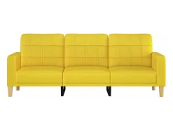 Sofá de 3 plazas de tela amarillo claro 180 cm