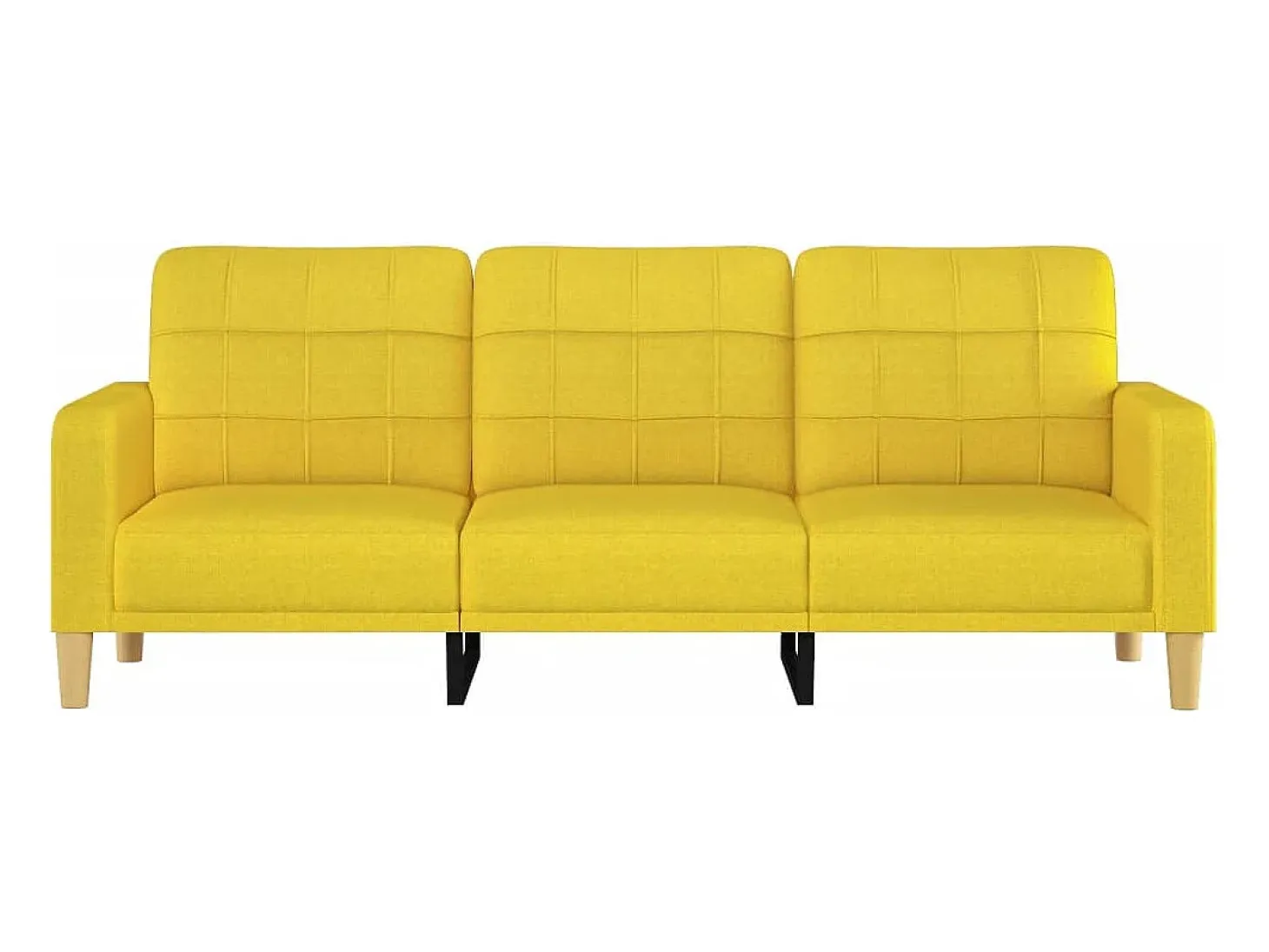 Sofá de 3 plazas de tela amarillo claro 180 cm