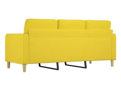 Sofá de 3 plazas de tela amarillo claro 180 cm