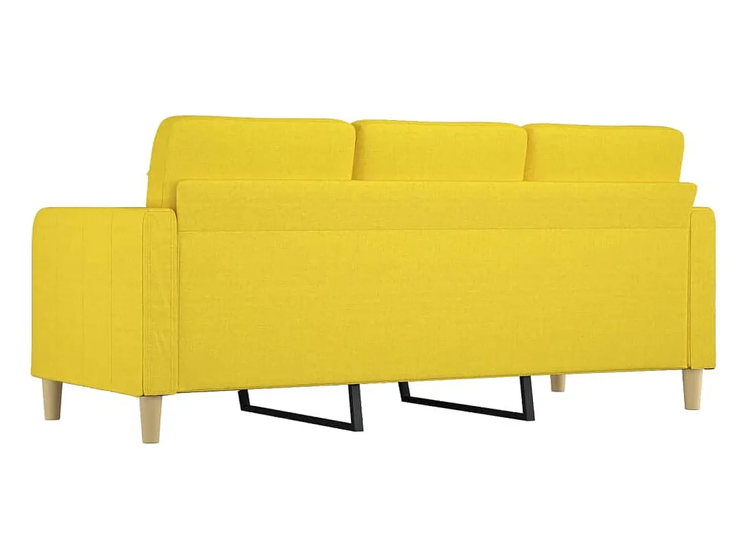 Sofá de 3 plazas de tela amarillo claro 180 cm