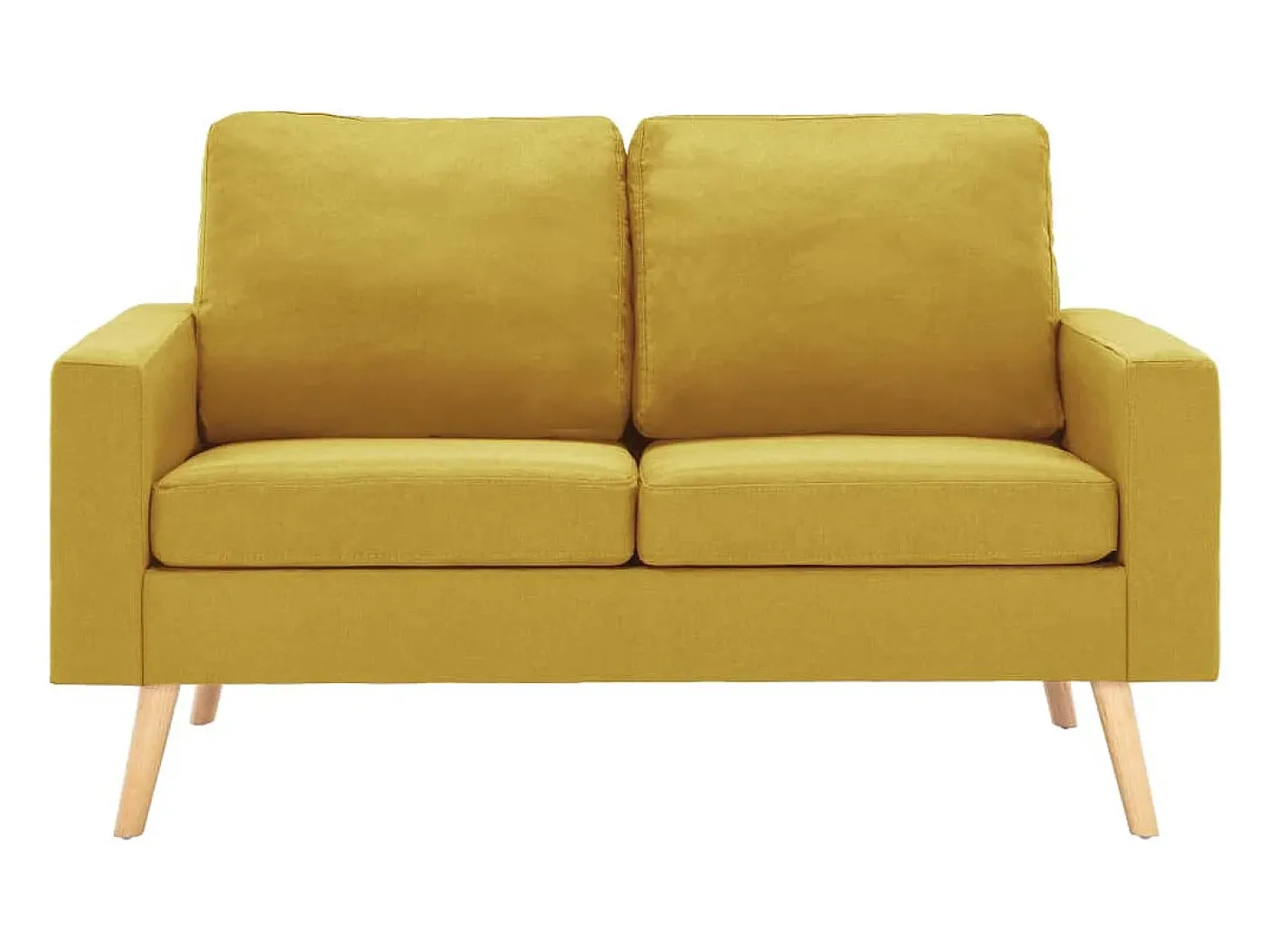 Sofá de 2 plazas de tela amarillo PWFG68682