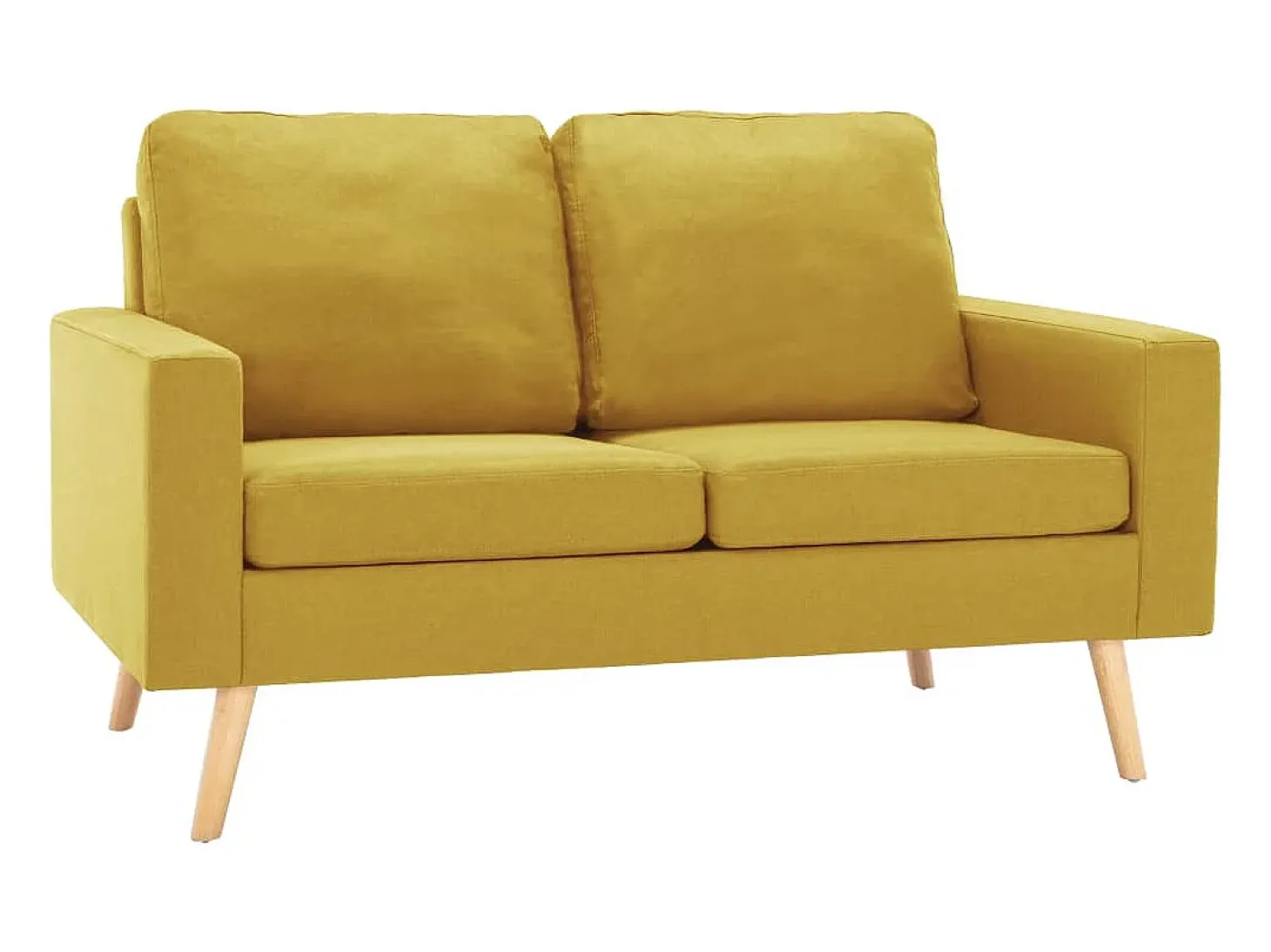 Sofá de 2 plazas de tela amarillo PWFG68682