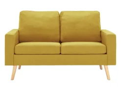Sofá de 2 plazas de tela amarillo