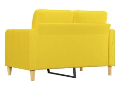 Sofá de 2 plazas de tela amarillo claro 120 cm