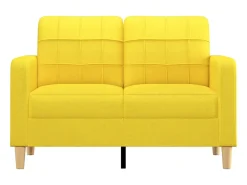 Sofá de 2 plazas de tela amarillo claro 120 cm