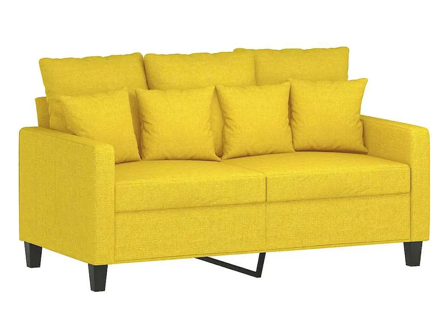 Sofá de 2 plazas de tela amarillo claro 120 cm