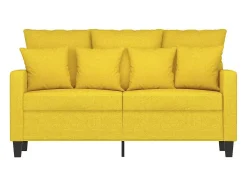 Sofá de 2 plazas de tela amarillo claro 120 cm