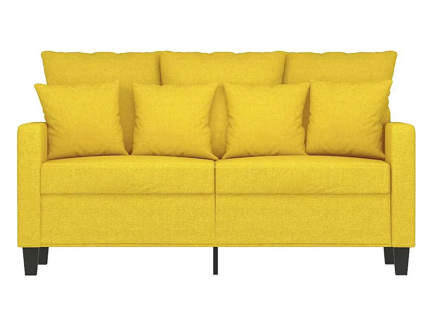 Sofá de 2 plazas de tela amarillo claro 120 cm