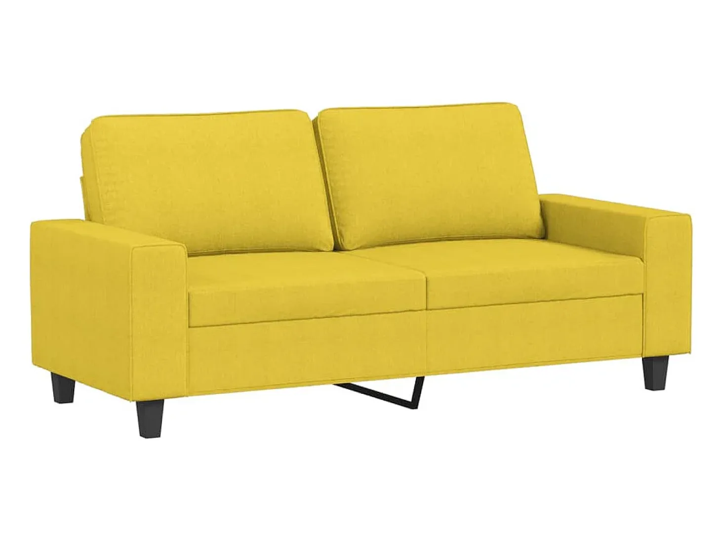 Sofá de 2 plazas de tela amarillo claro 140 cm