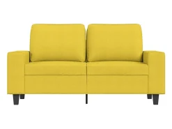 Sofá de 2 plazas de tela amarillo claro 120 cm