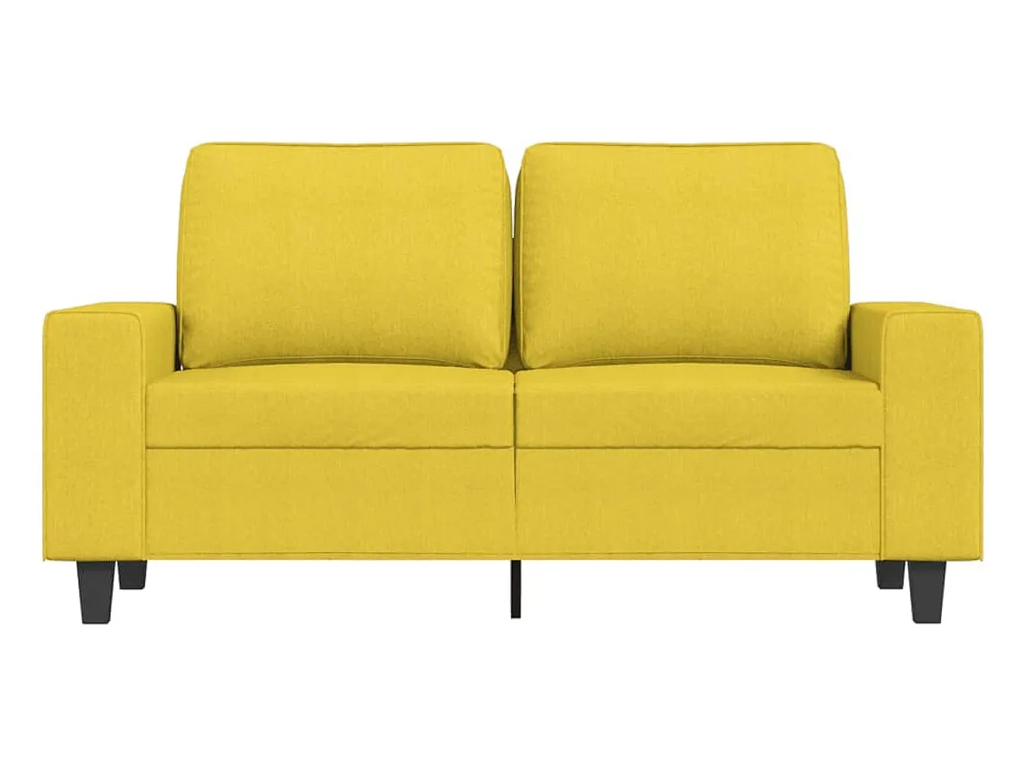 Sofá de 2 plazas de tela amarillo claro 120 cm