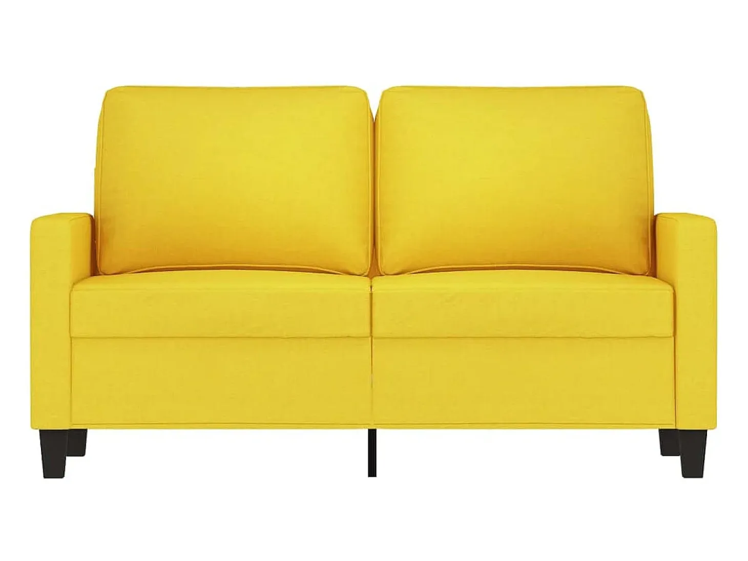 Sofá de 2 plazas de tela amarillo claro 120 cm
