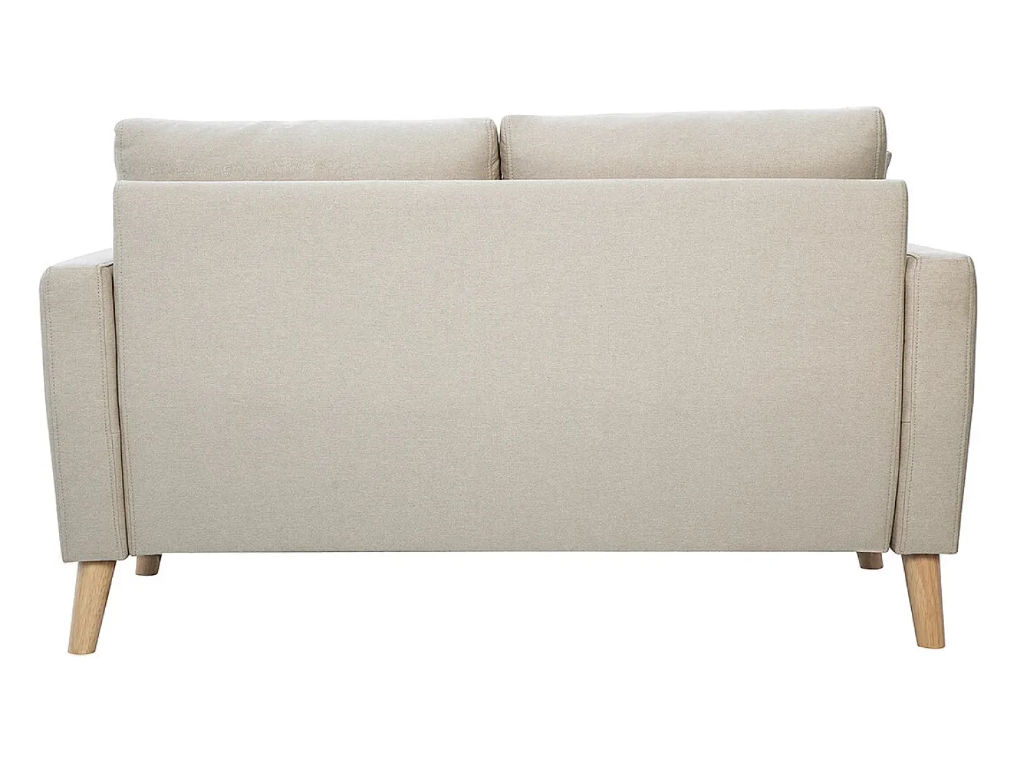 Sofá de 2 plazas de tela beige y madera clara MUNIK