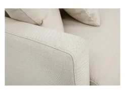 Sofá de 2 plazas de tela beige y madera clara MUNIK