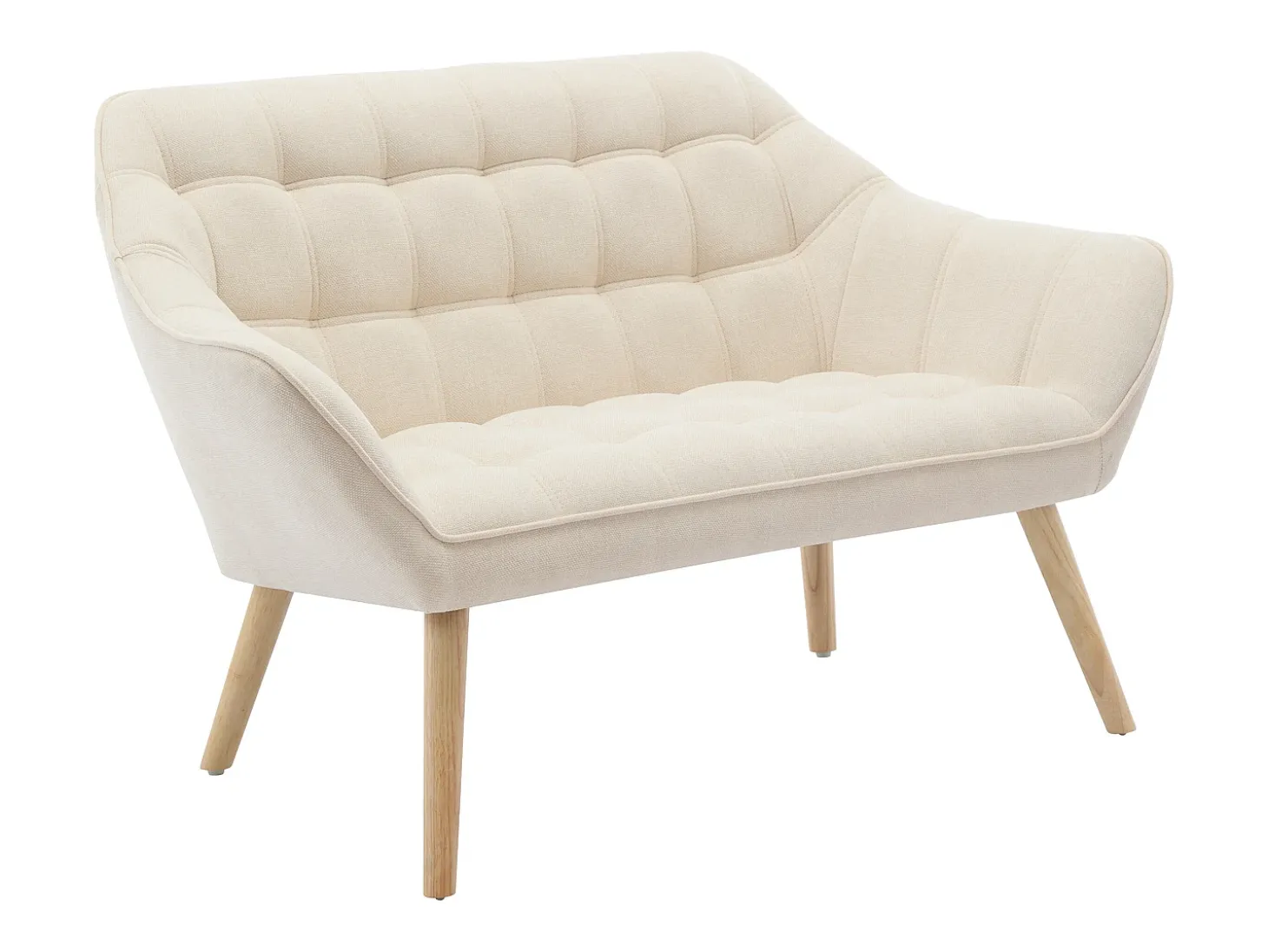 Sofá de 2 plazas de tela beige de estilo escandinavo CASERTA