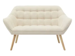 Sofá de 2 plazas de tela beige de estilo escandinavo CASERTA