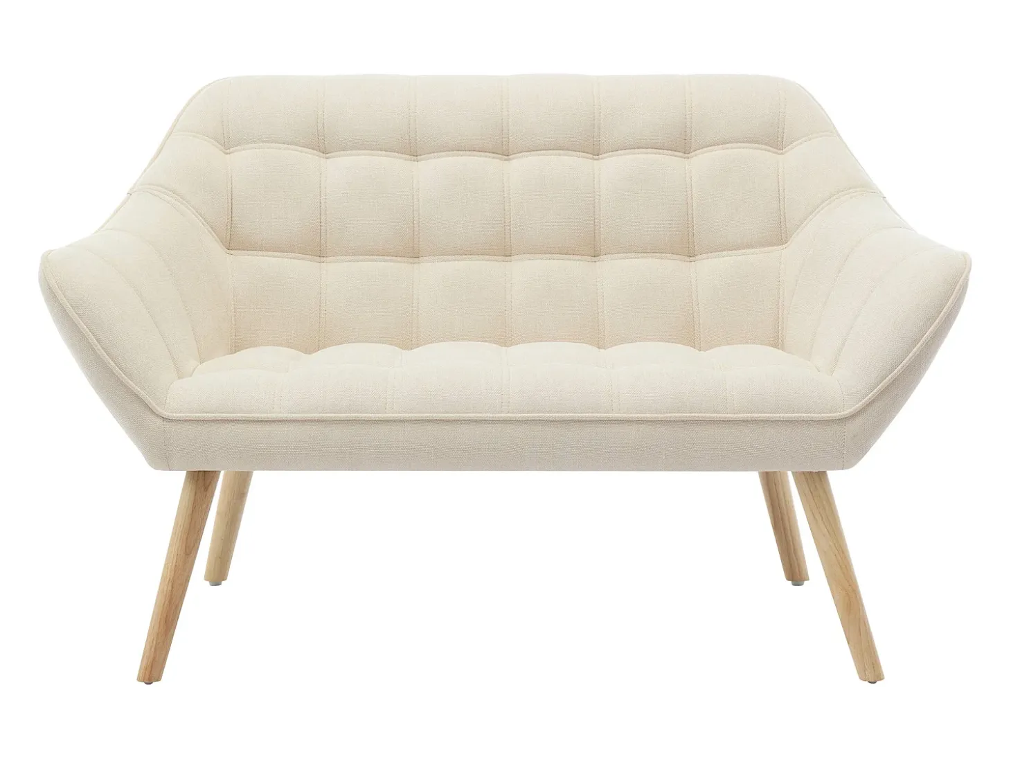 Sofá de 2 plazas de tela beige de estilo escandinavo CASERTA