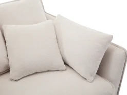 Sofá de 3 plazas de tela beige con cojines adicionales CABORNI