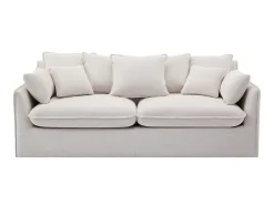 Sofá de 3 plazas de tela beige con cojines adicionales CABORNI