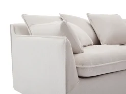 Sofá de 3 plazas de tela beige con cojines adicionales CABORNI