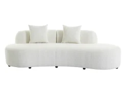 Sofá de 3 plazas de tela bouclé blanco BASILIANA