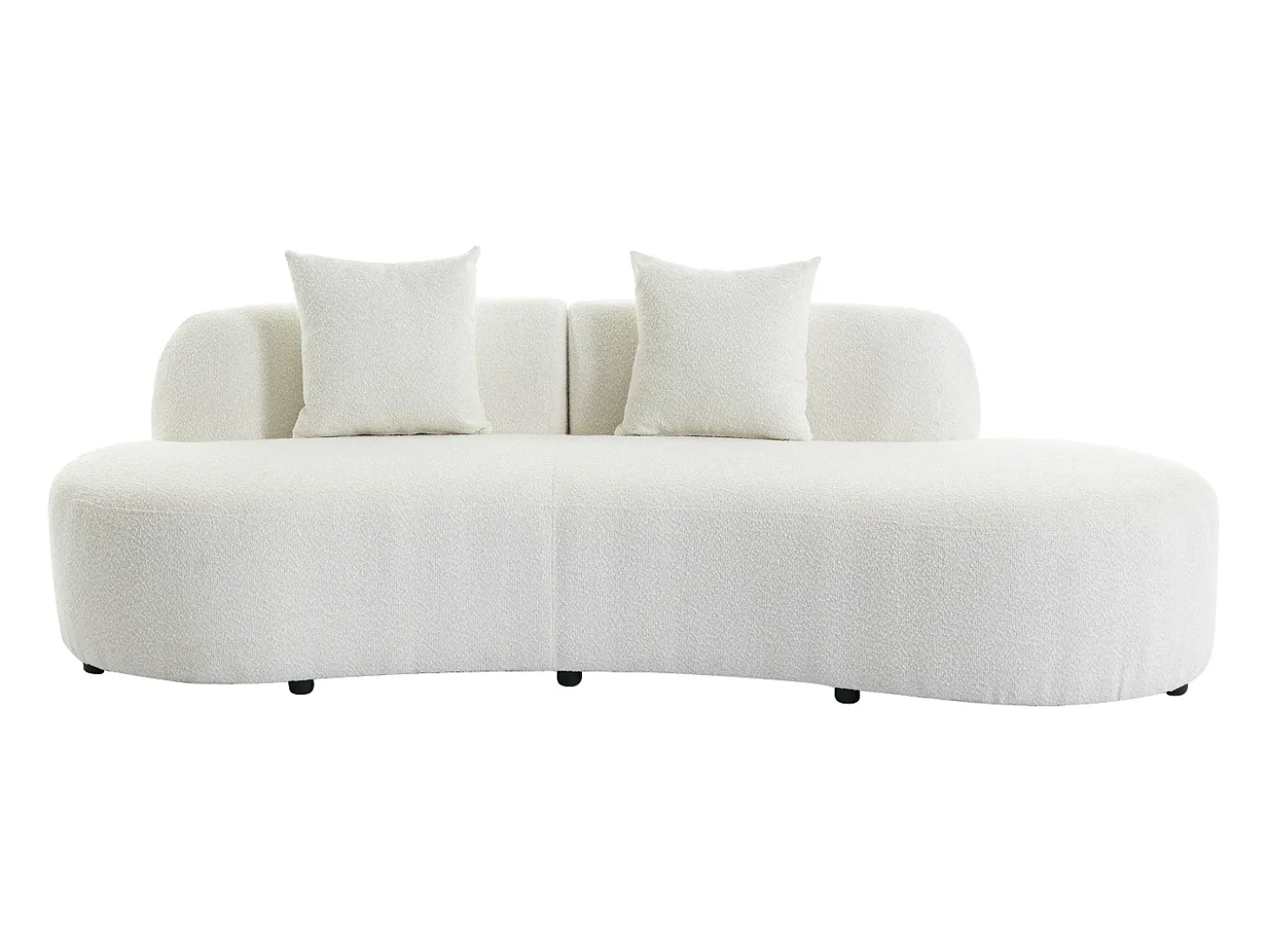 Sofá de 3 plazas de tela bouclé blanco BASILIANA