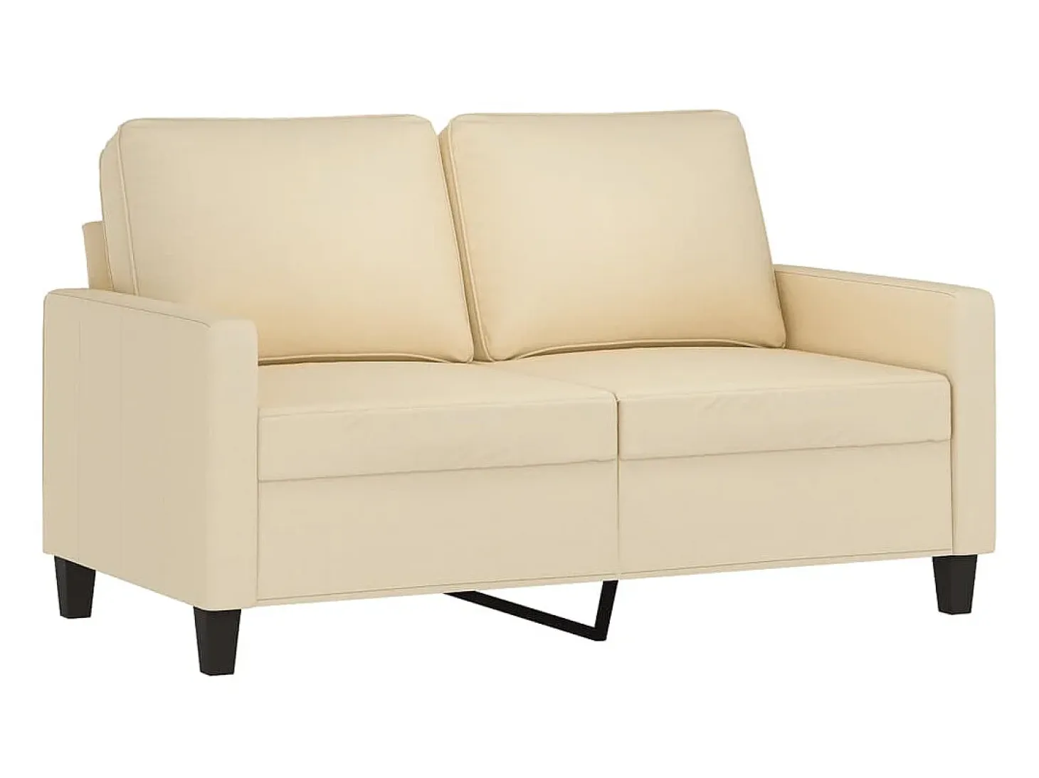 Sofá de 2 plazas de tela color crema 120 cm PWFG16085