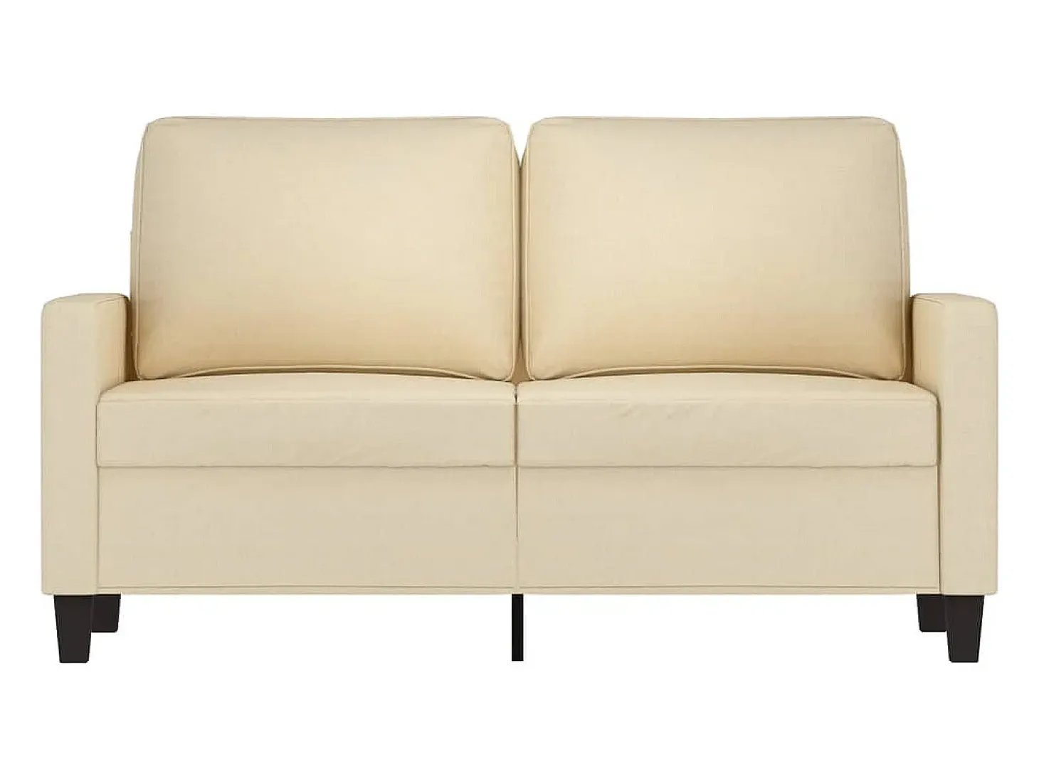 Sofá de 2 plazas de tela color crema 120 cm