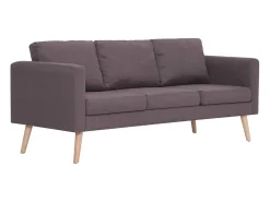 Sofá de 3 plazas de tela color gris topo
