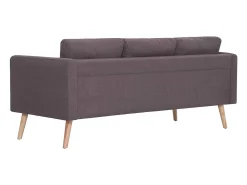 Sofá de 3 plazas de tela color gris topo