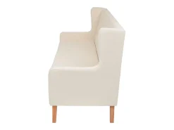 Sofá de 3 plazas de tela color blanco crema
