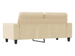 Sofá de 2 plazas de tela color crema 140 cm PWFG57449