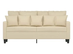 Sofá de 2 plazas de tela color crema 140 cm