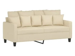 Sofá de 2 plazas de tela color crema 140 cm
