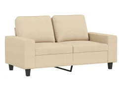 Sofá de 2 plazas de tela color crema 120 cm