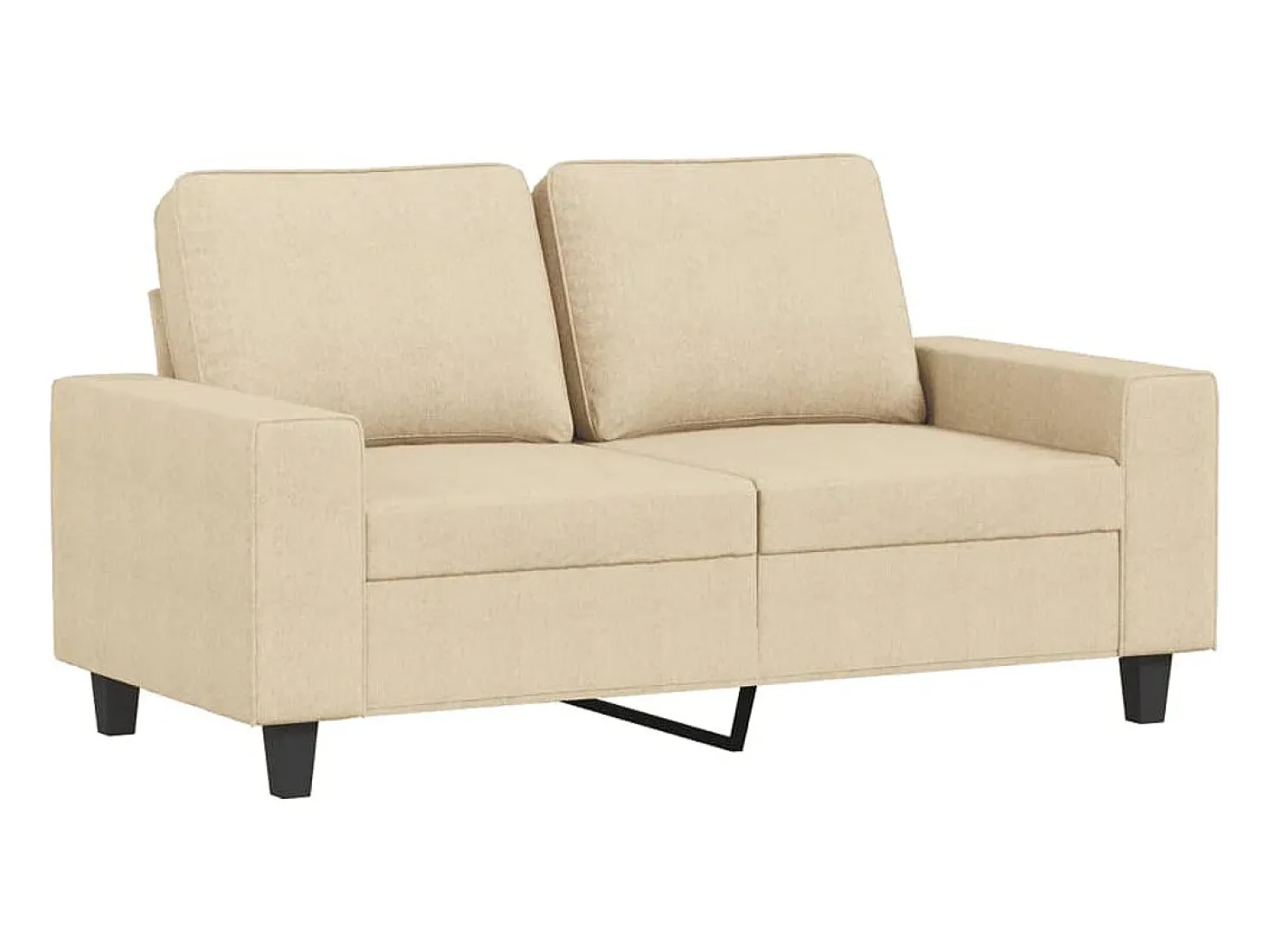 Sofá de 2 plazas de tela color crema 120 cm