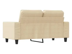 Sofá de 2 plazas de tela color crema 120 cm