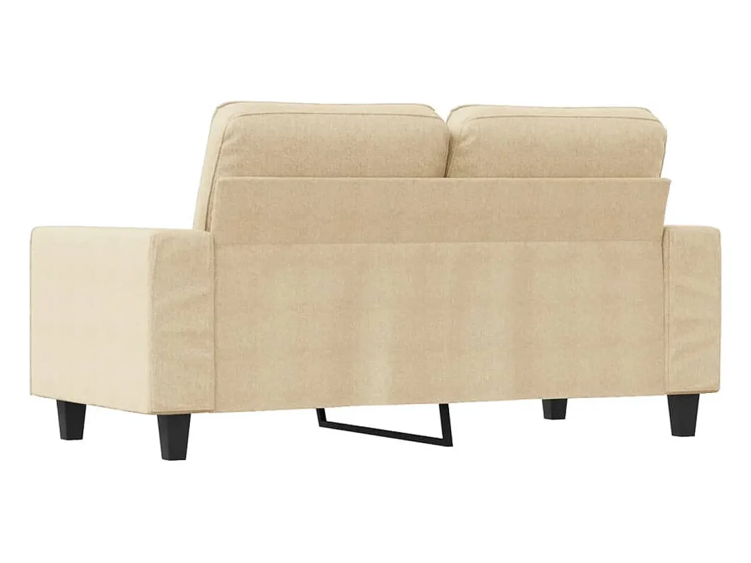 Sofá de 2 plazas de tela color crema 120 cm