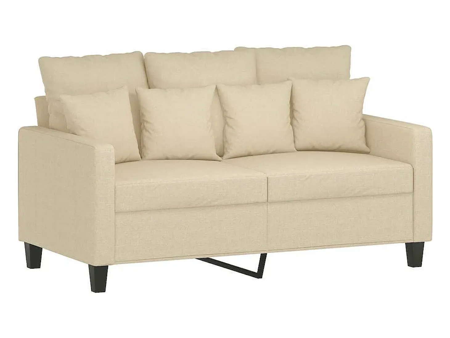 Sofá de 2 plazas de tela color crema 120 cm