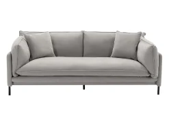 Sofá de 3 plazas de tela color gris. Asiento de plumas. CORFINO
