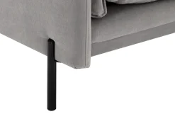 Sofá de 3 plazas de tela color gris. Asiento de plumas. CORFINO