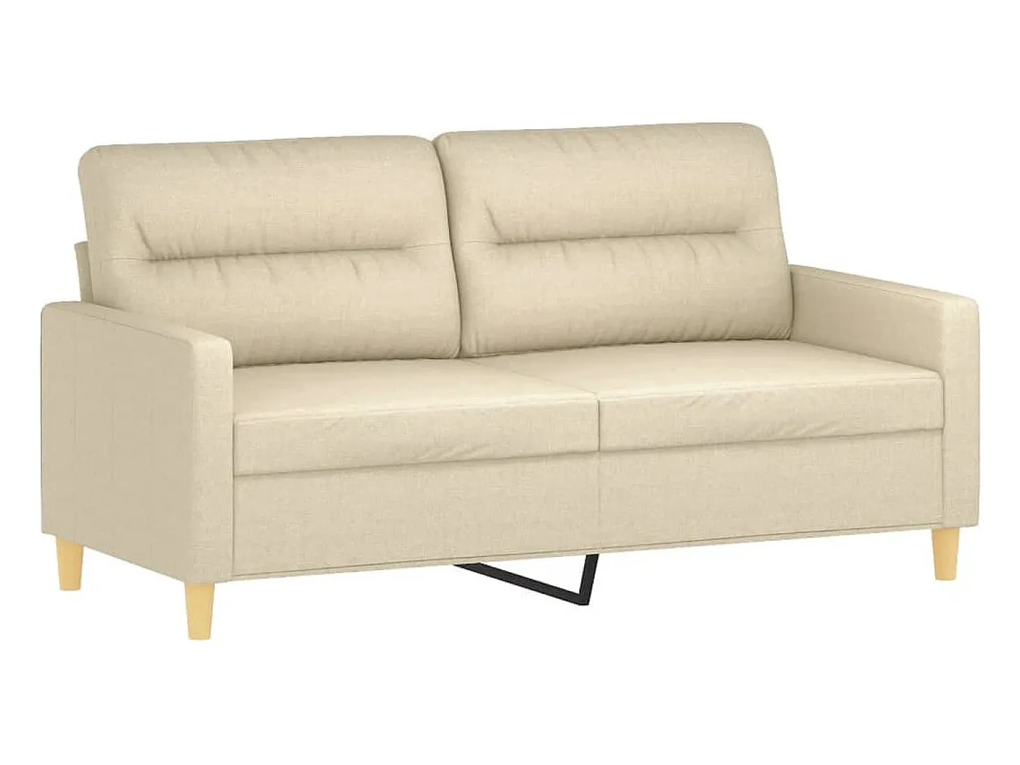 Sofá de 2 plazas de tela color crema 140 cm