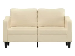 Sofá de 2 plazas de tela color crema 140 cm