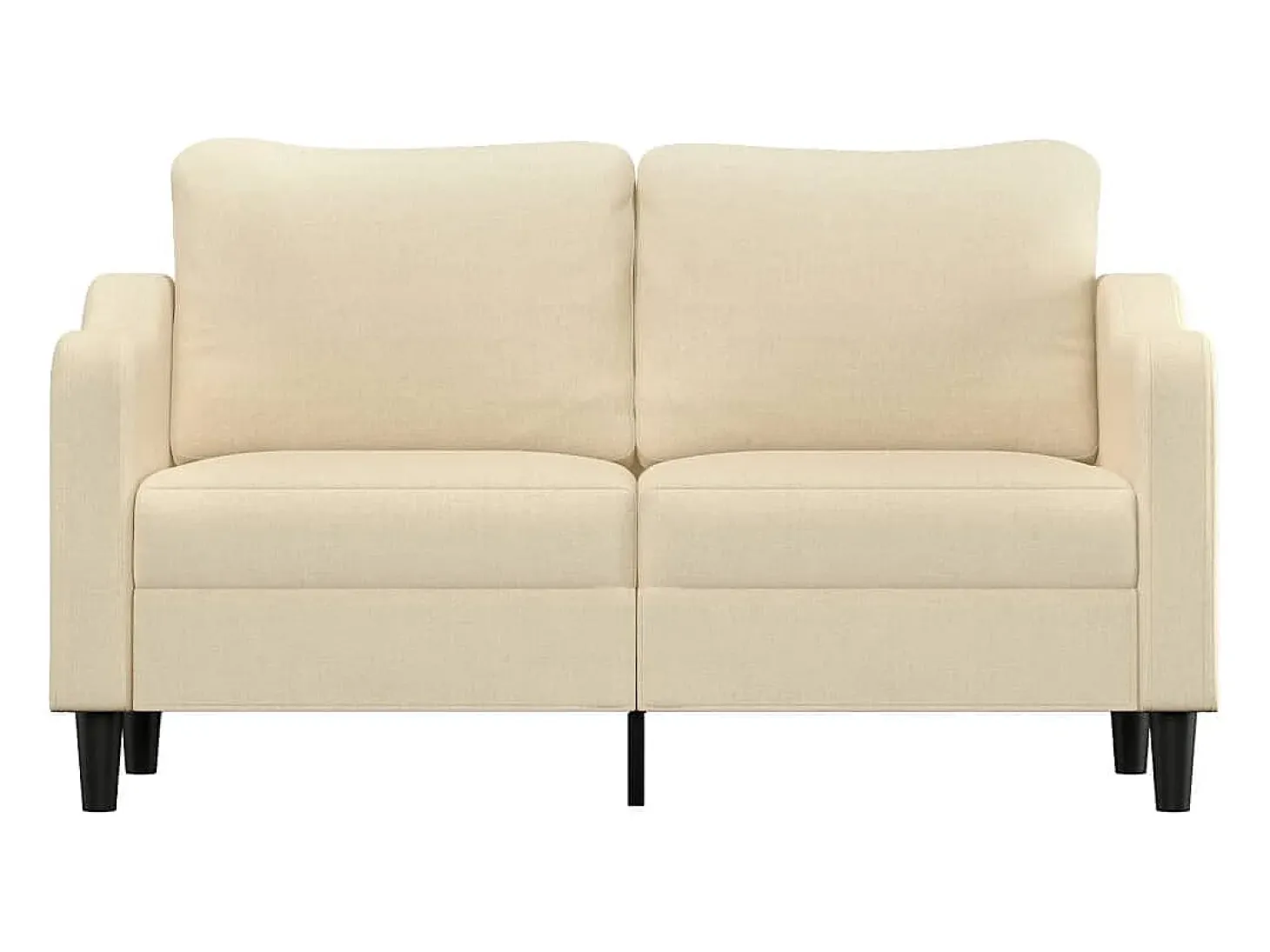 Sofá de 2 plazas de tela color crema 140 cm
