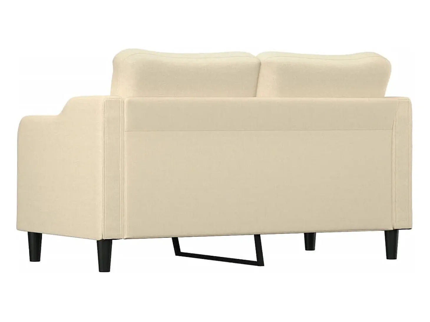 Sofá de 2 plazas de tela color crema 140 cm