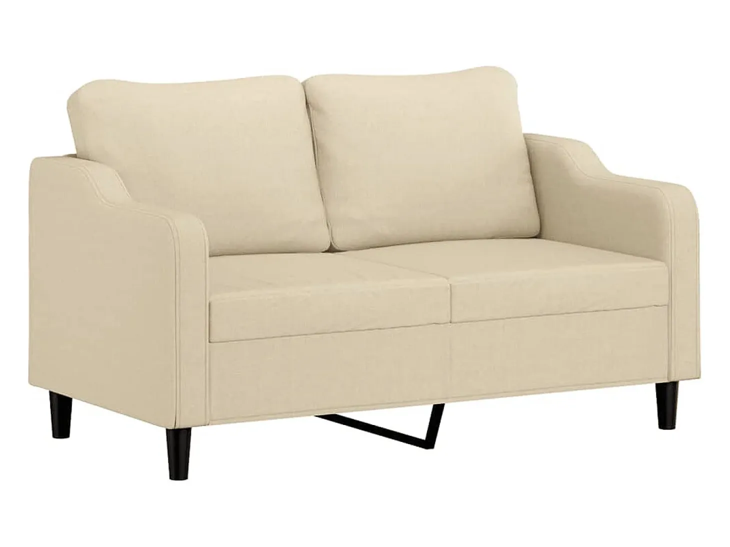 Sofá de 2 plazas de tela color crema 140 cm