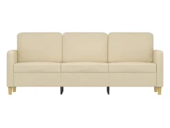 Sofá de 3 plazas de tela crema 180 cm