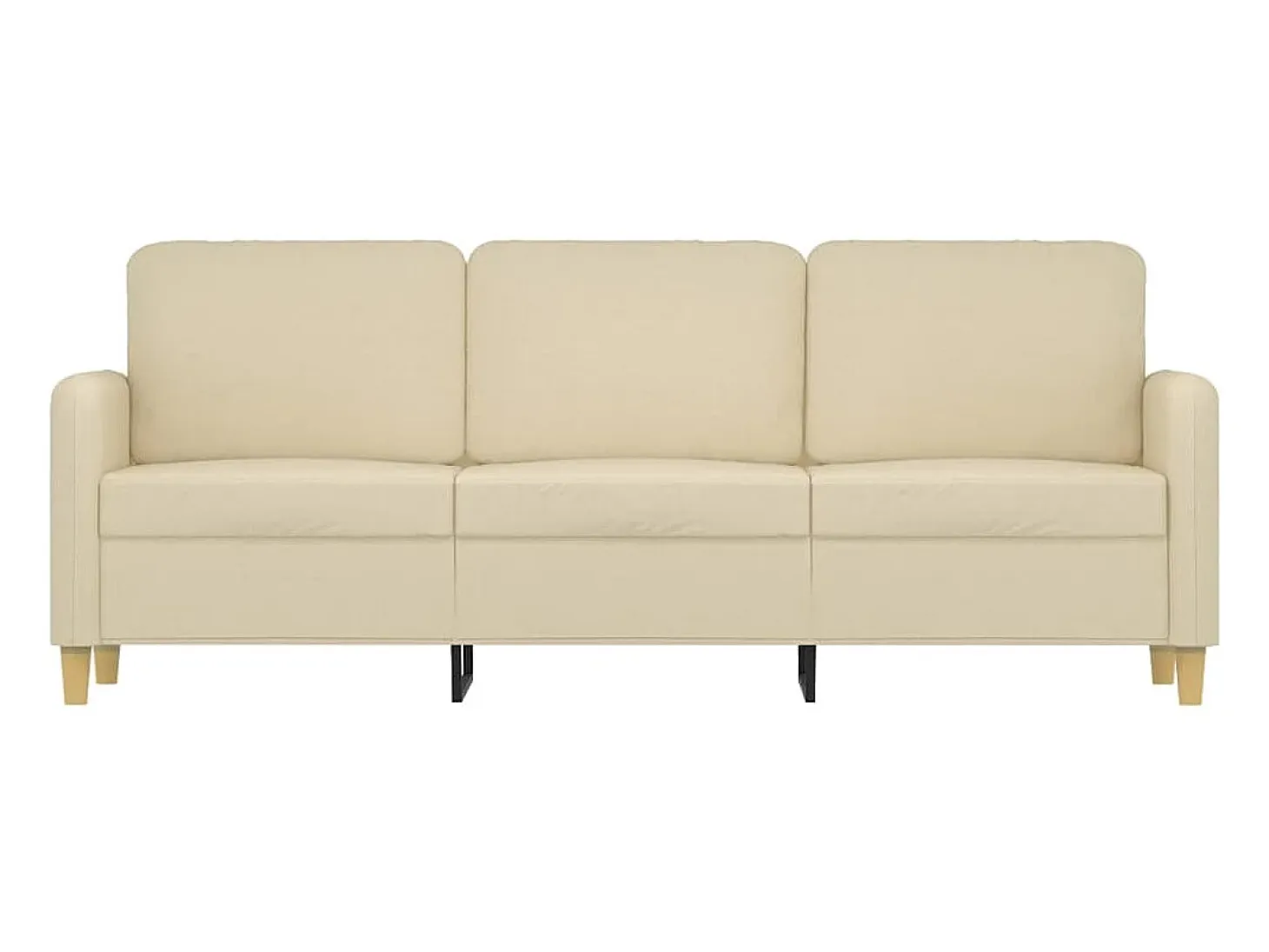 Sofá de 3 plazas de tela crema 180 cm