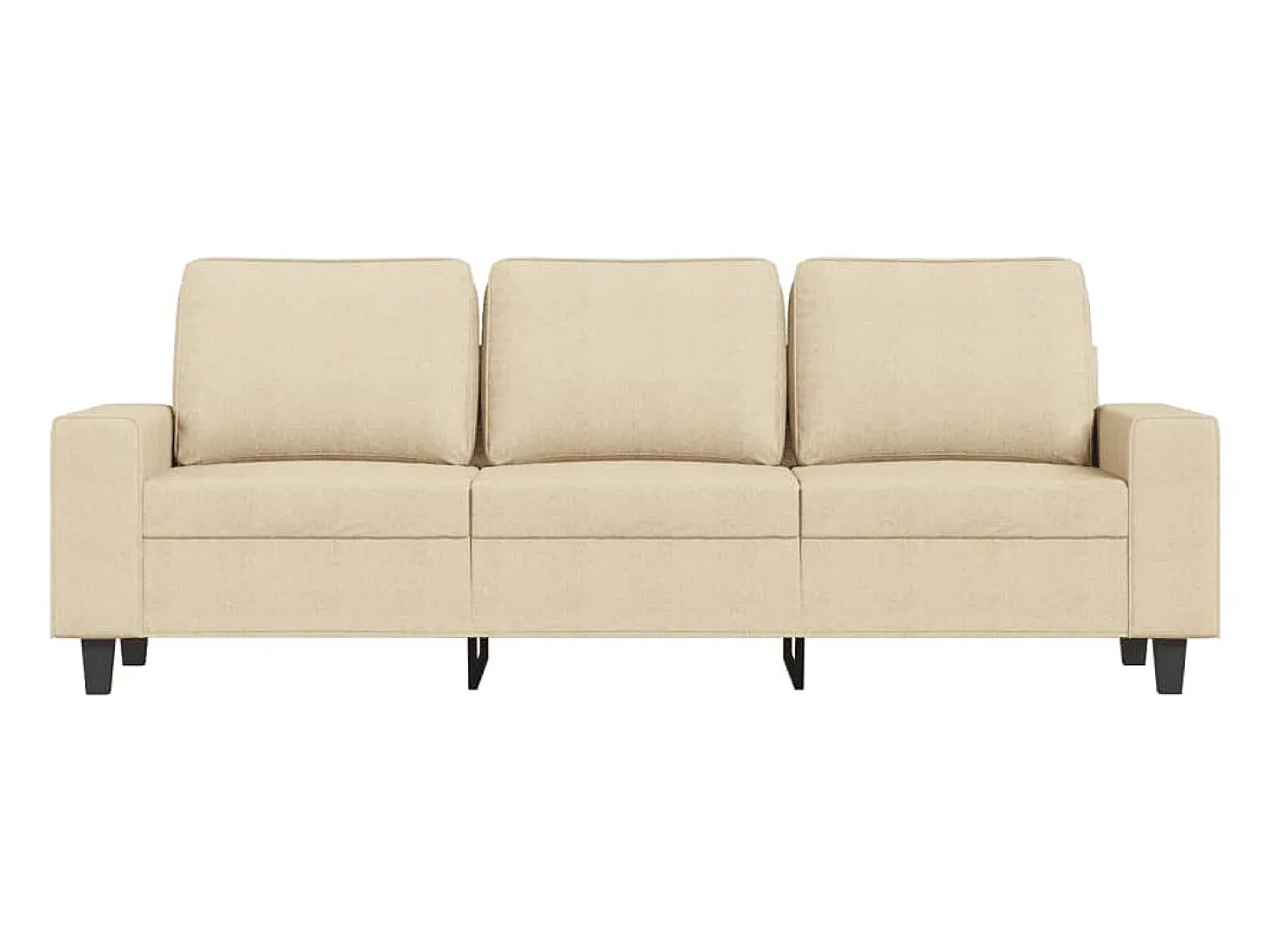 Sofá de 3 plazas de tela crema 180 cm