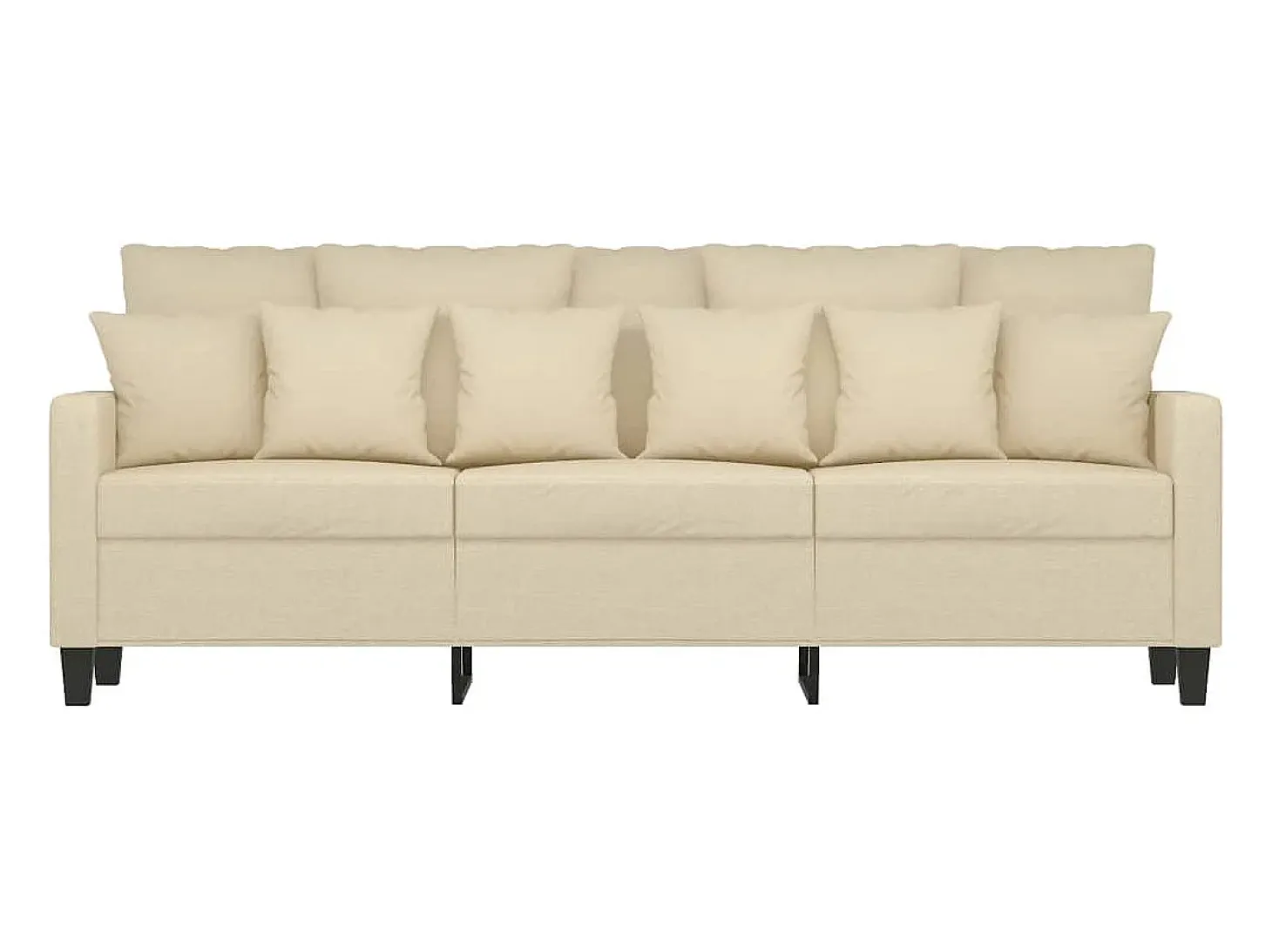 Sofá de 3 plazas de tela crema 180 cm